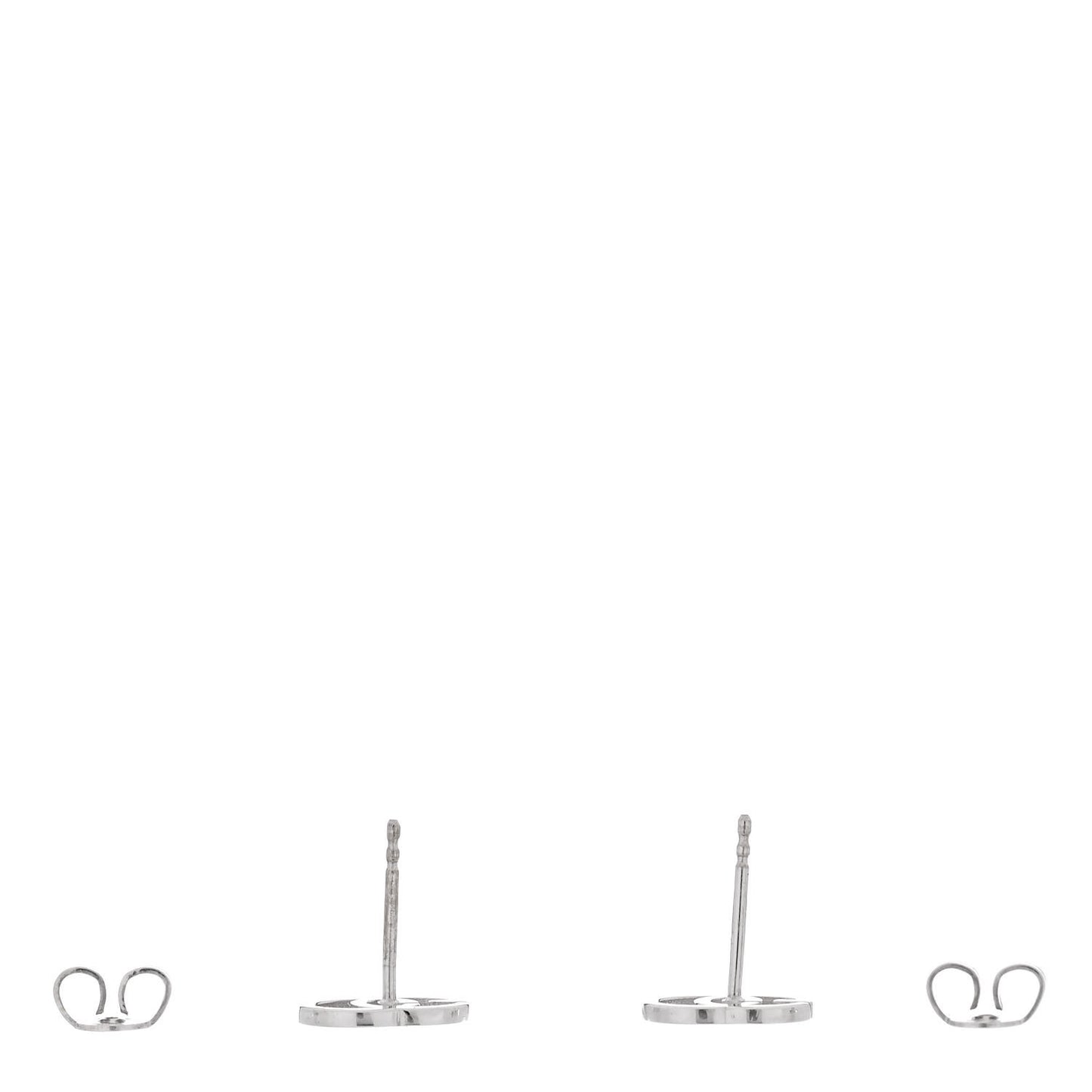 18K White Gold GG Tissue Stud Earrings