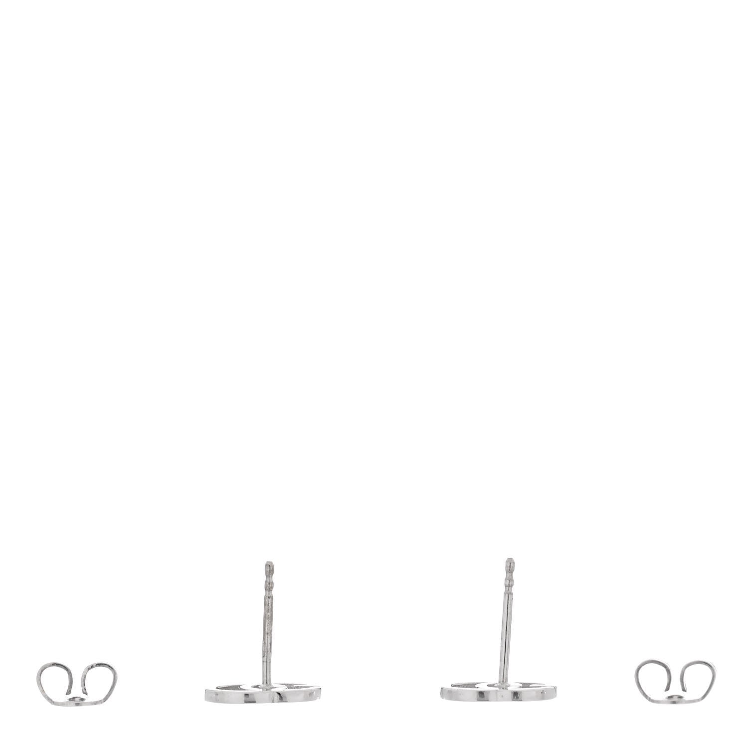 Gucci 18K White Gold GG Tissue Stud Earrings 3 of 5