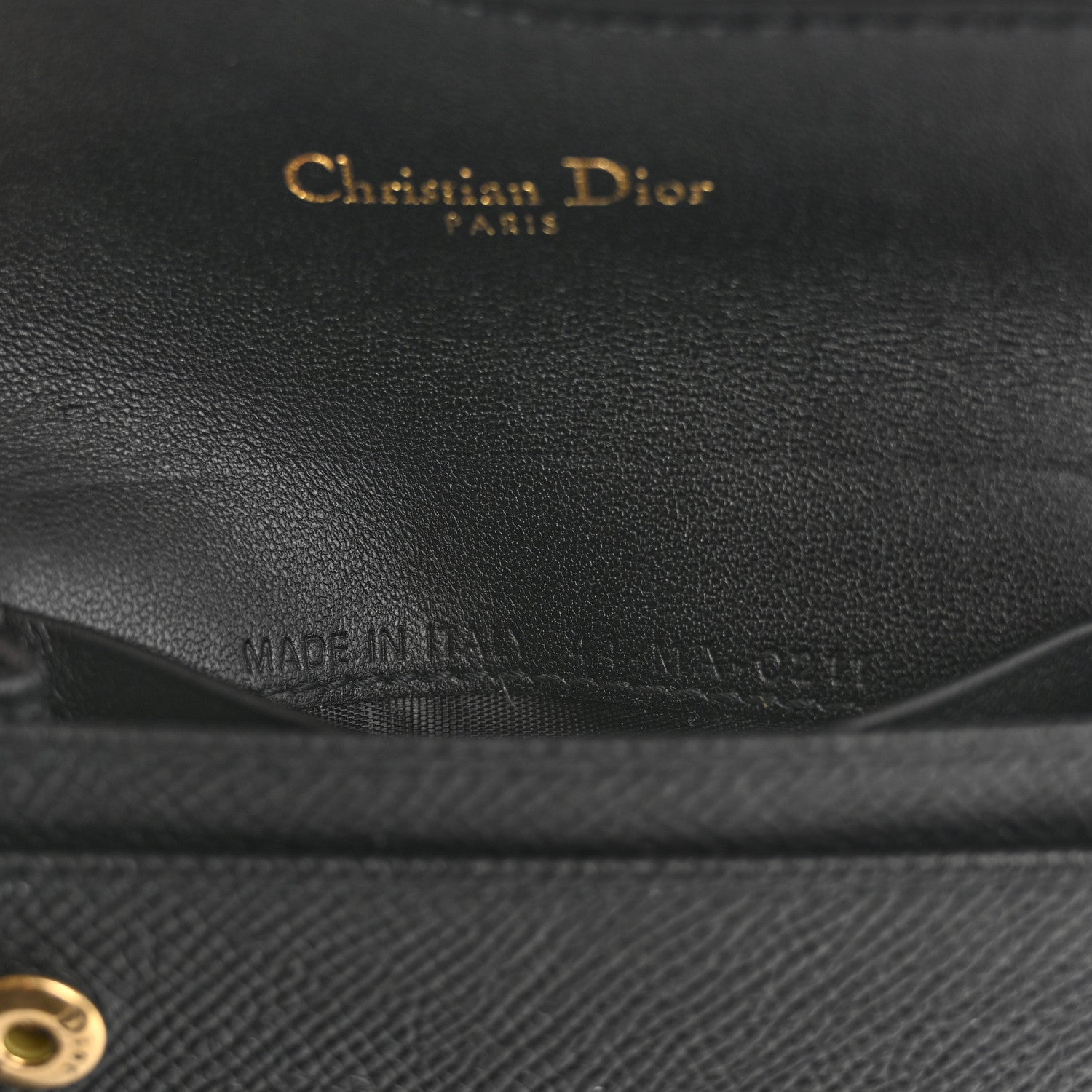 Christian Dior Grained Calfskin Saddle Card Holder Black 7 of 8