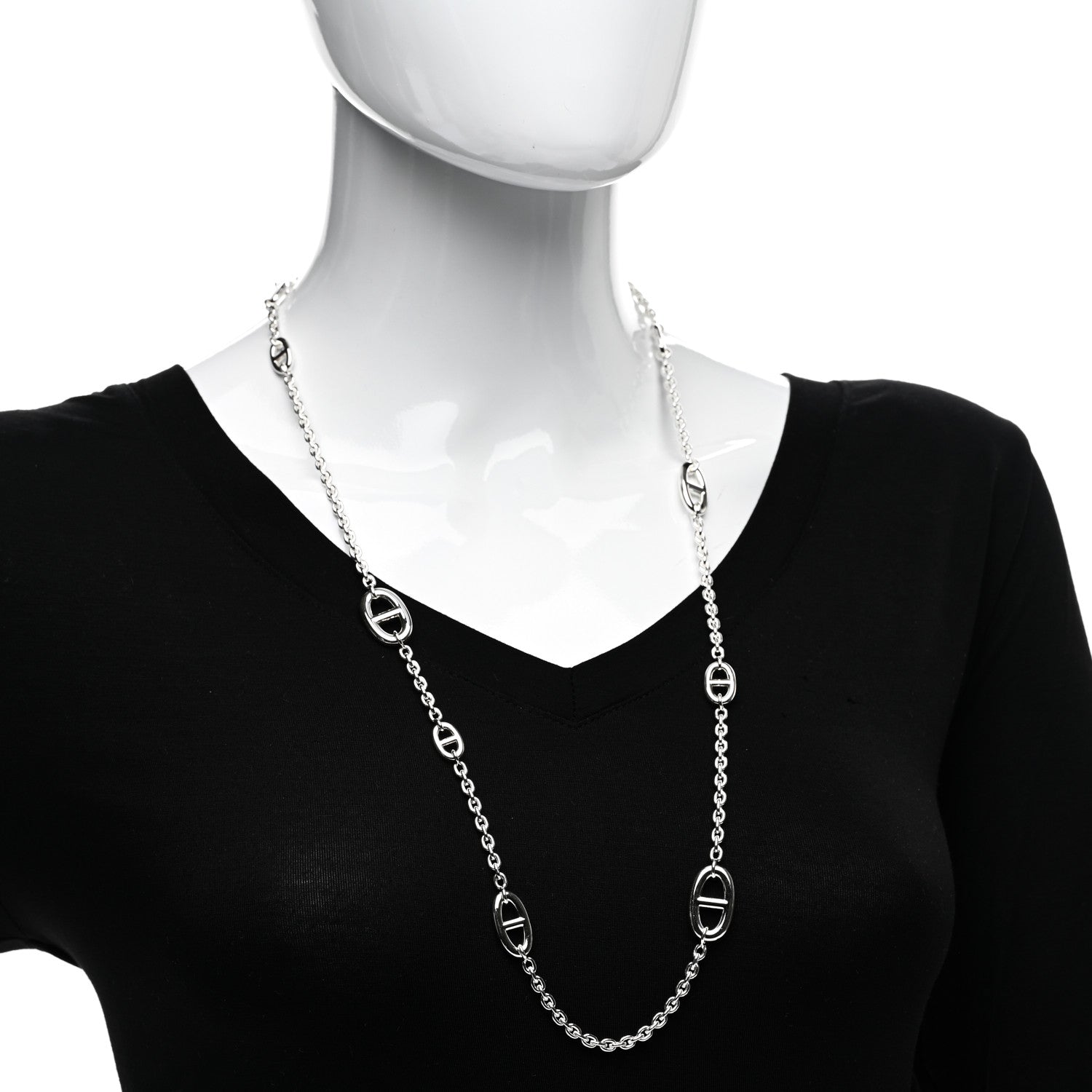Hermes Sterling Silver Farandole Necklace 80 7 of 9