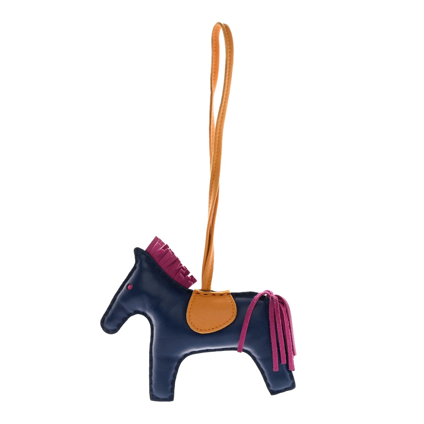 Milo Lambskin Grigri Rodeo Horse Bag Charm MM Bleu Saphir Rose Pourpre Naturel Bouton D'Or