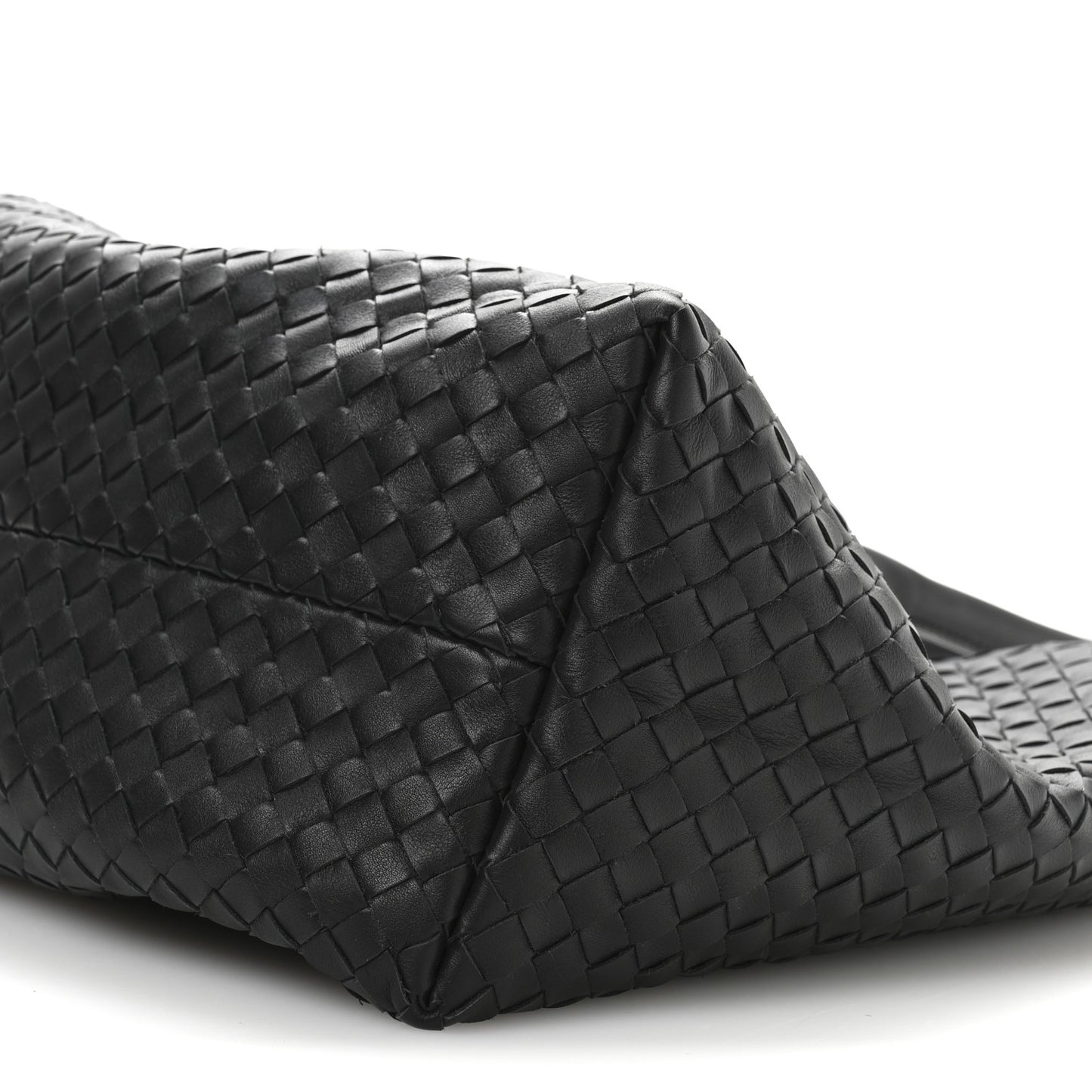 Calfskin Intrecciato Large Pinacoteca Reversible Tote Black Fondant