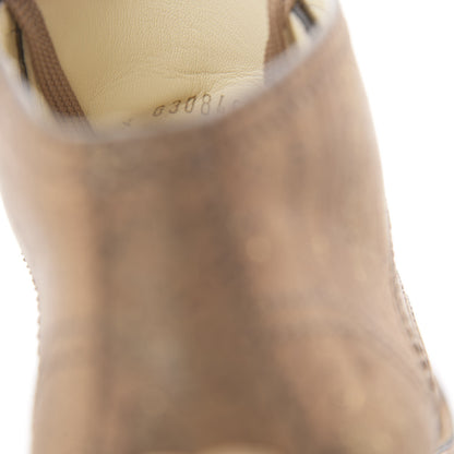 Chanel Cork Lace Up Boots 41.5 Beige Gold 9 of 10