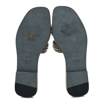 Hermes Calfskin Studded Oran Sandals 36.5 Gris Galet 5 of 10