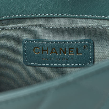 Chanel Lambskin Quilted Diamond Lock Flap Green 8 of 11