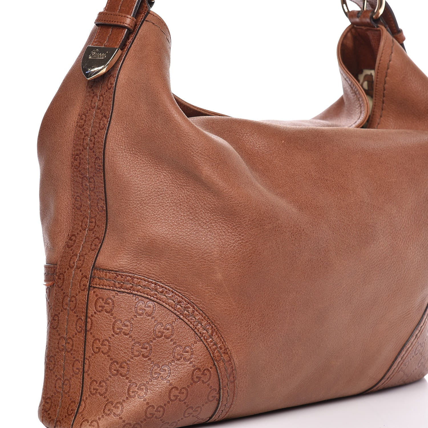 Gucci Calfskin Guccissima Trim Large Signoria Hobo Brown 19 of 19