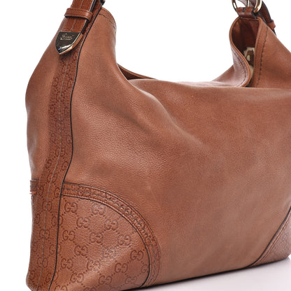 Gucci Calfskin Guccissima Trim Large Signoria Hobo Brown 19 of 19