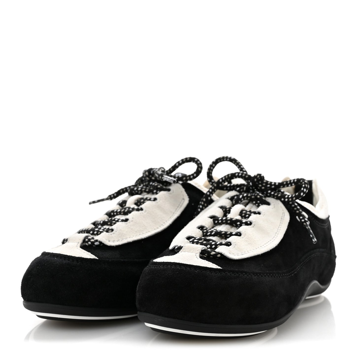 Velvet Calfskin Mixed Fibers Low Top CC Sneakers 37 Black