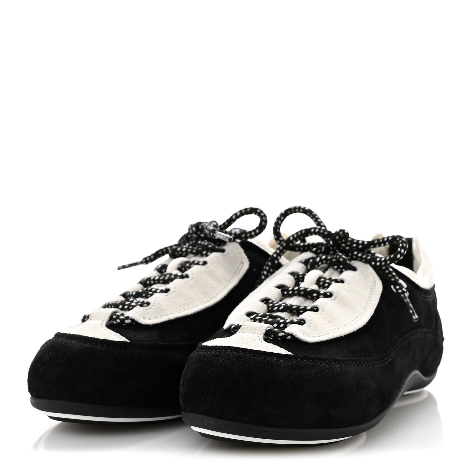 Chanel Velvet Calfskin Mixed Fibers Low Top CC Sneakers 37 Black 4 of 8