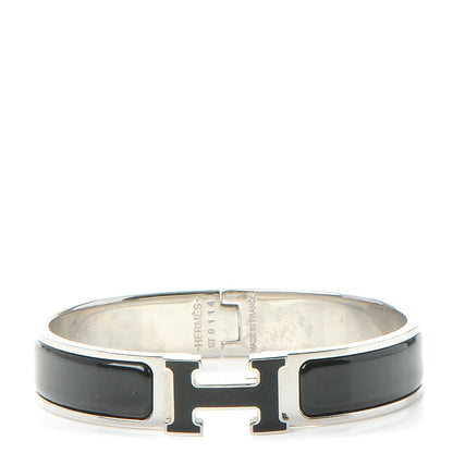 Hermes Enamel Narrow Clic Clac H Bracelet PM Black 1 of 5