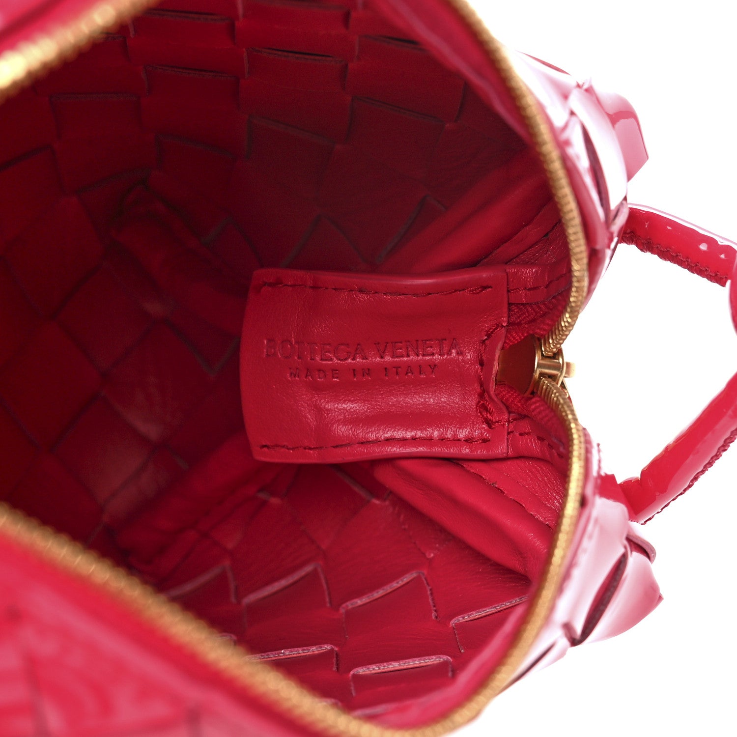 Bottega Veneta Patent Nappa Intrecciato Mini Loop Camera Bag Candy Stripe 6 of 10