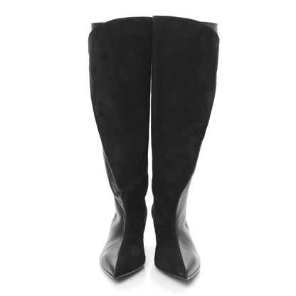 Hermes Suede Goatskin Calfskin Hilona 55 Ankle Boots 37.5 Black 2 of 7
