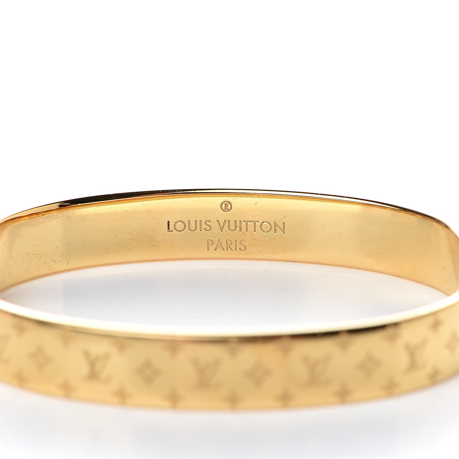 Louis Vuitton Brass Monogram Nanogram Cuff M Gold 4 of 7