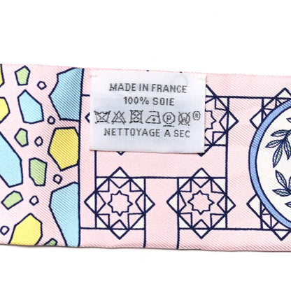 Hermes Silk La Danse Des Amazones Twilly Rose Pale Bleu Jaune 4 of 4