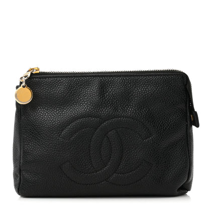 Chanel Caviar Timeless CC Cosmetic Pouch Bag Black 1 of 13
