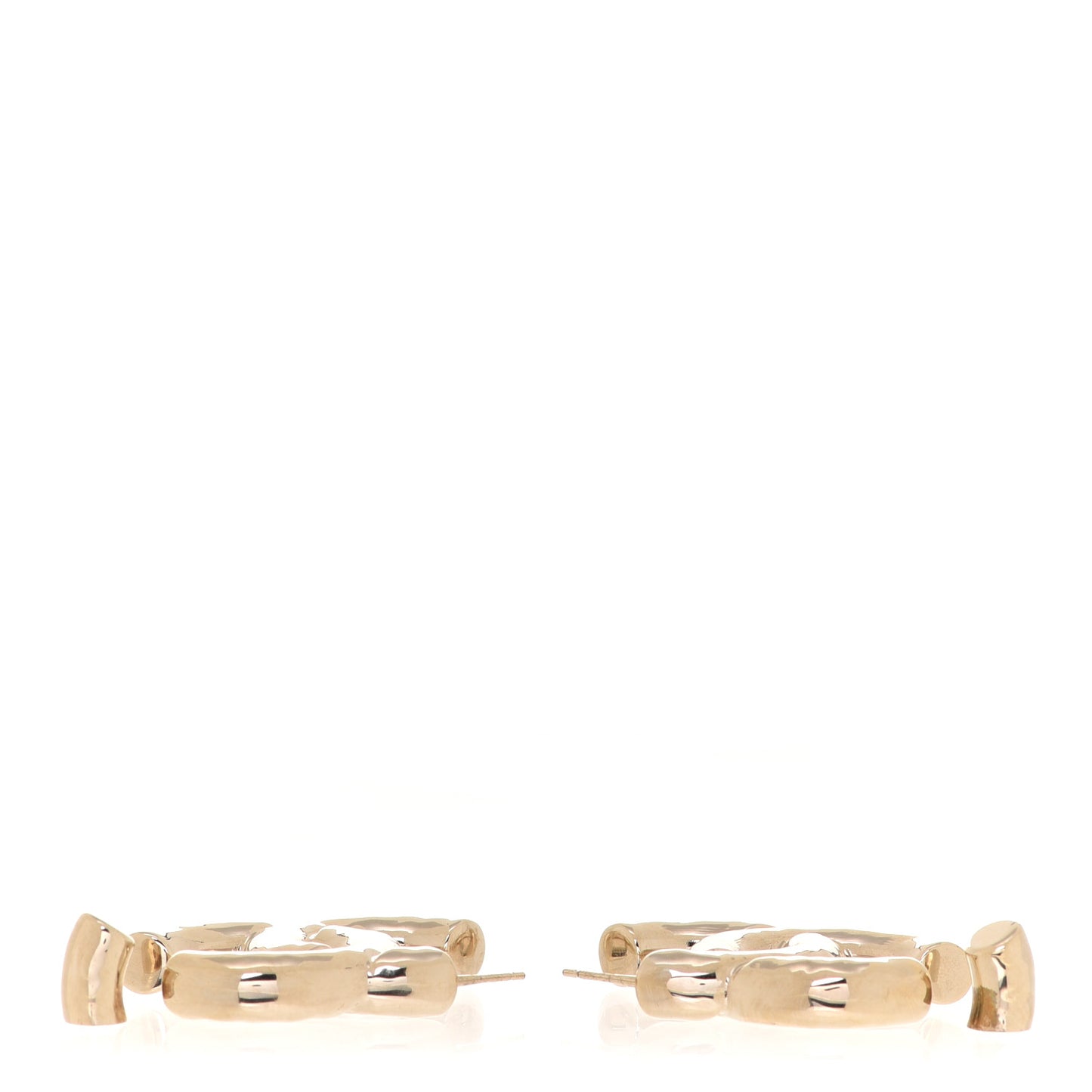 Metal Large CC Earrings Light Gold