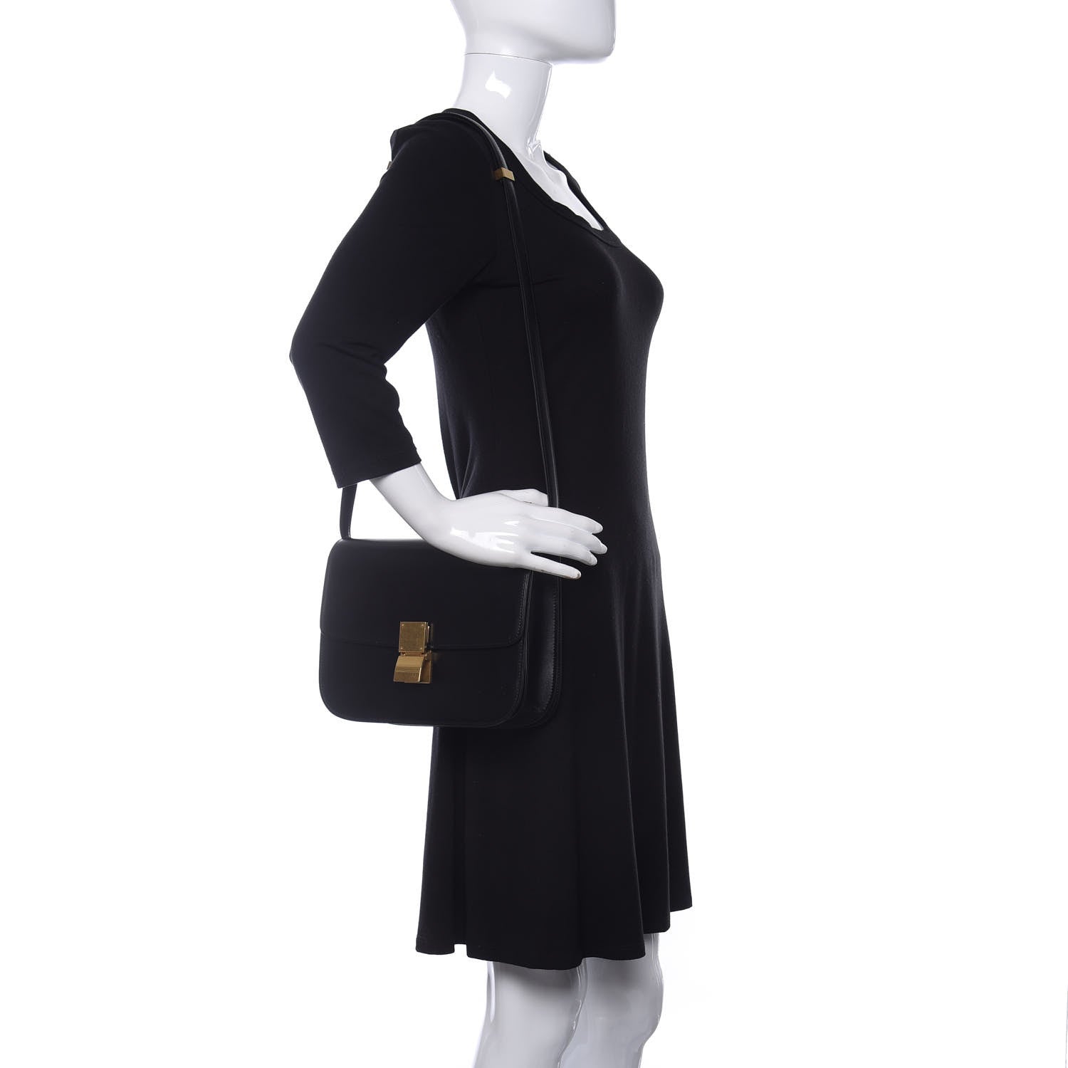 Celine Box Calfskin Medium Classic Box Flap Bag Black 2 of 9