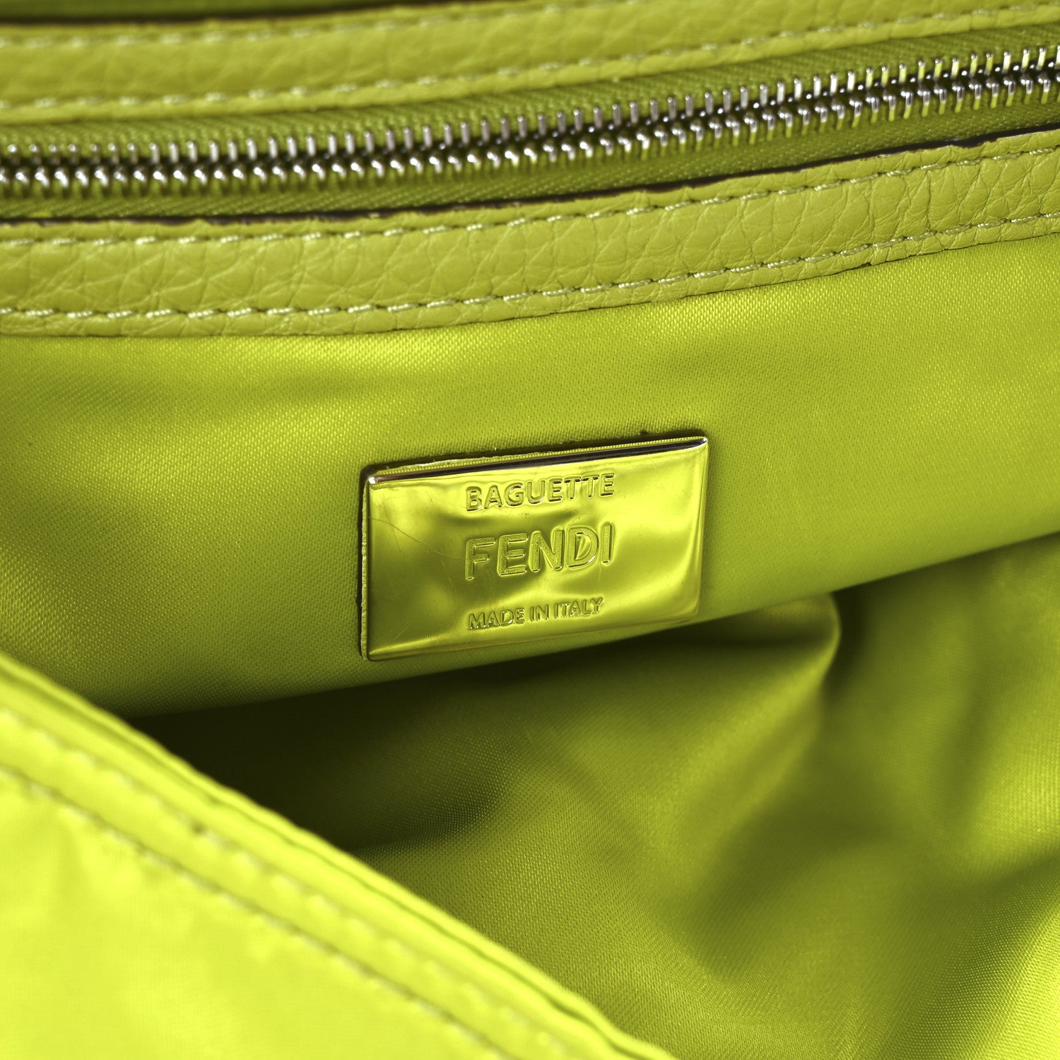 Fendi Econyl Cuoio Romano Multipocket Baguette Wasabi 6 of 10