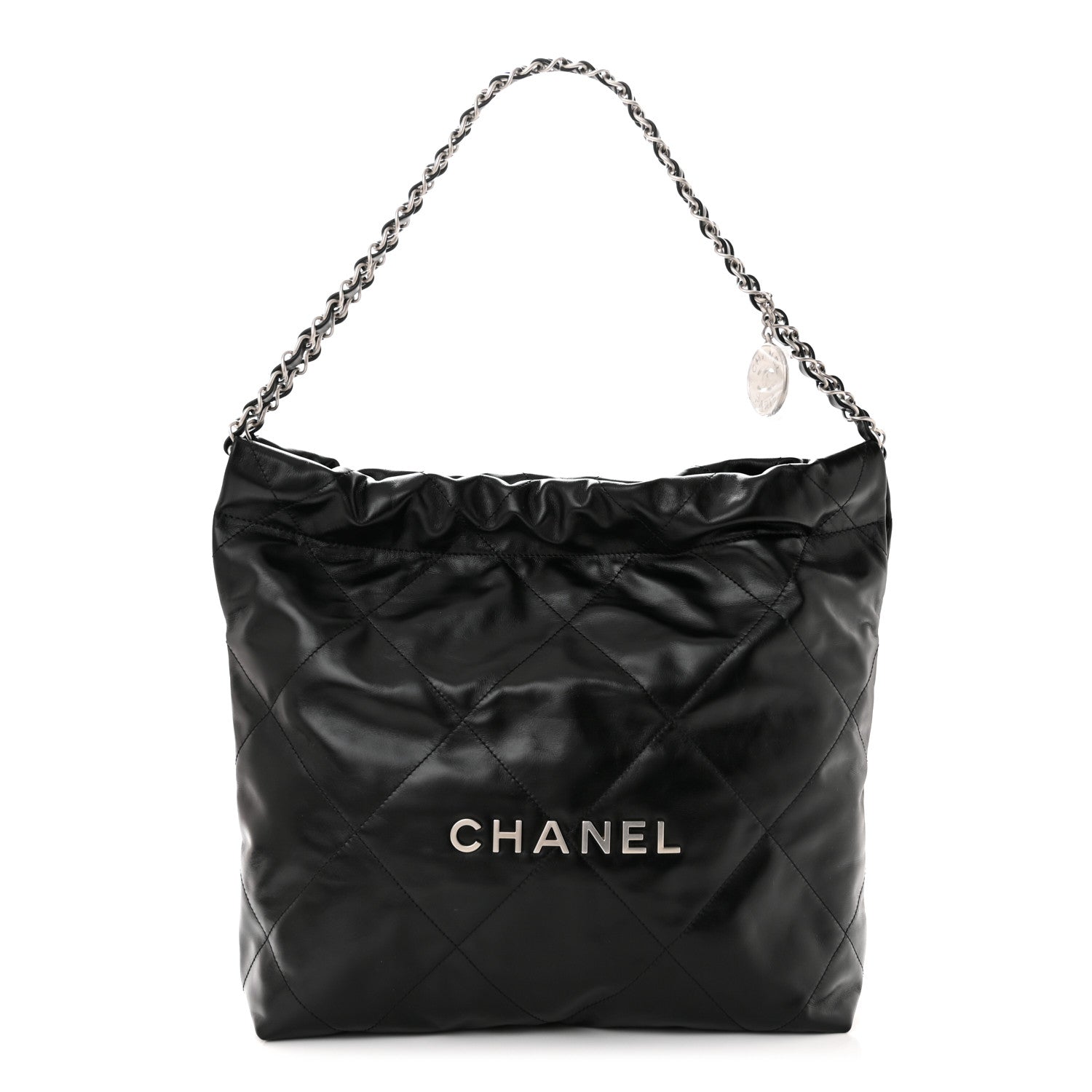 Chanel Shiny Calfskin Quilted Small Chanel 22 Black 3 of 12
