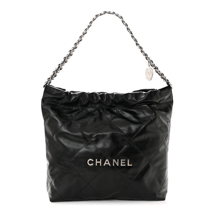 Chanel Shiny Calfskin Quilted Small Chanel 22 Black 3 of 12