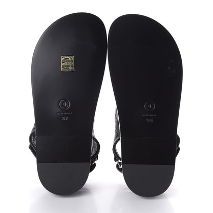 Chanel Grained Calfskin Velcro Dad Sandals 36.5 Black 5 of 10