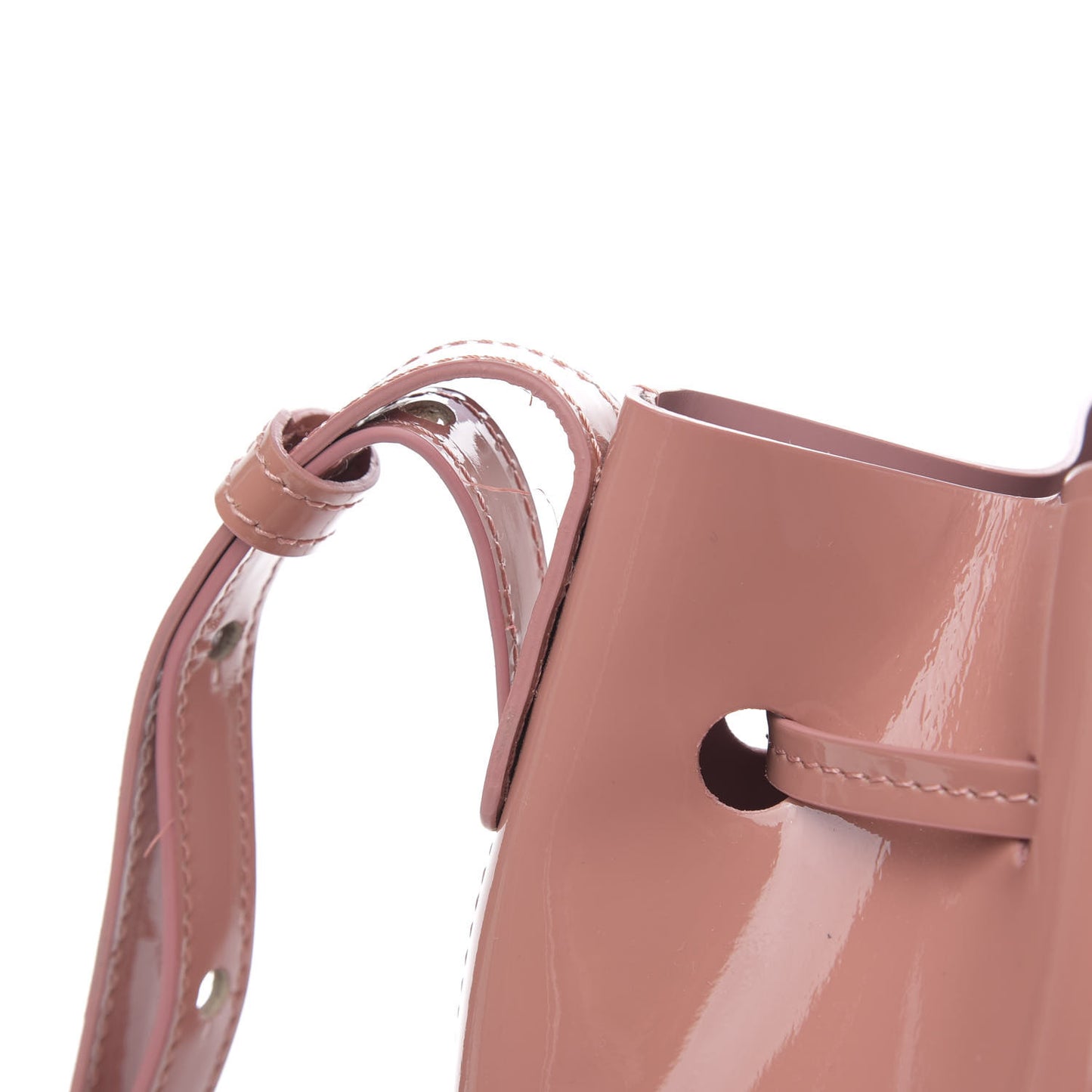 Patent Calfskin Mini Bucket Blush