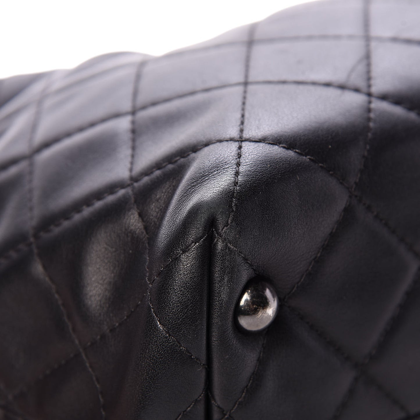 Calfskin Quilted Small Shopping In Chains Tote Black