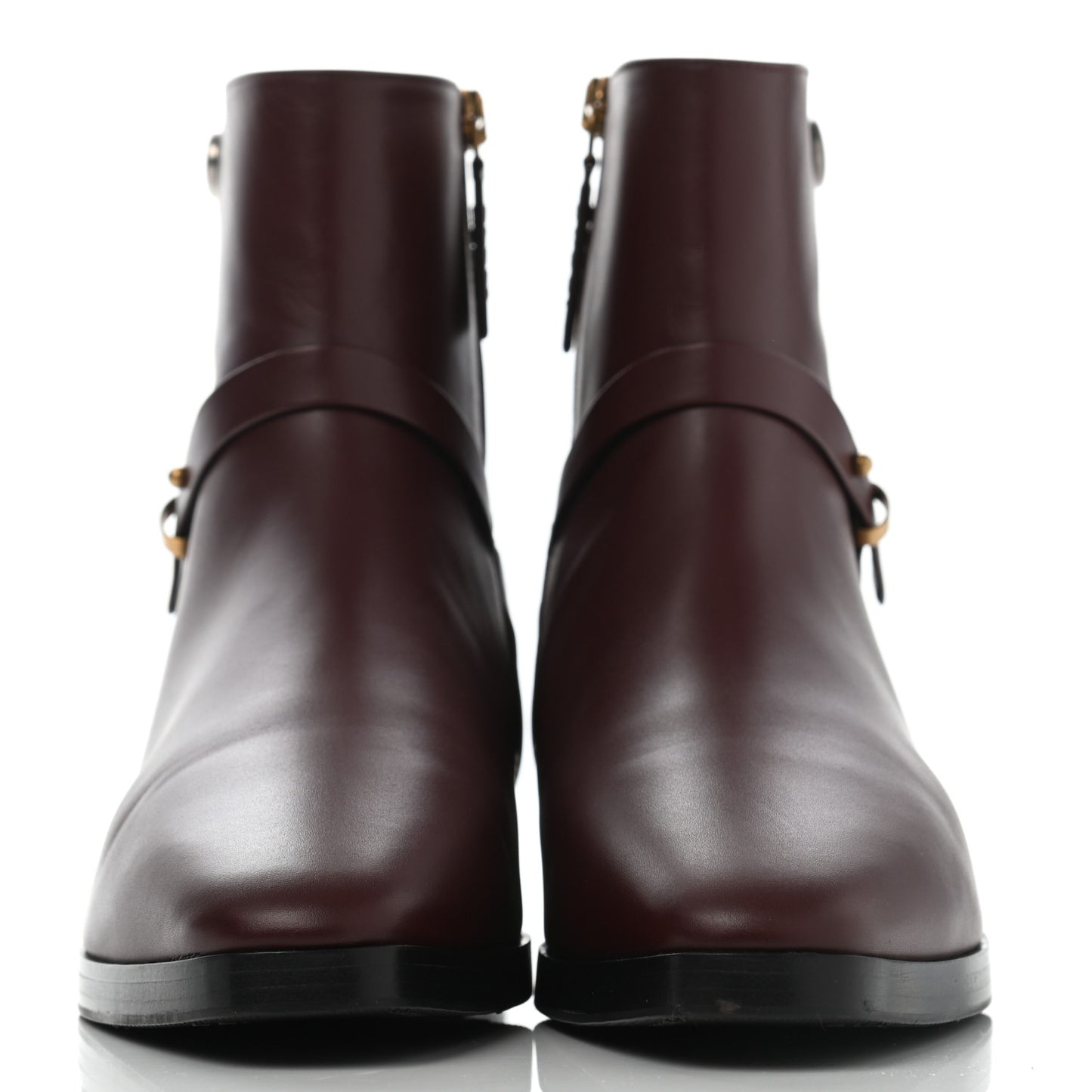 Calfskin Womens GG Ankle Boots 38 Vintage Bordeaux