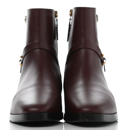Gucci Calfskin Womens GG Ankle Boots 38 Vintage Bordeaux 2 of 10