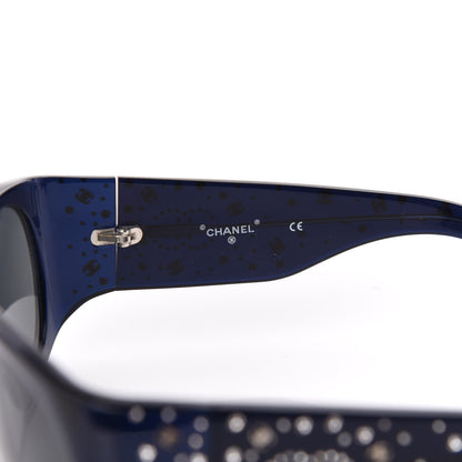 Chanel Acetate Swarovski Crystal CC Sunglasses Blue 5 of 7