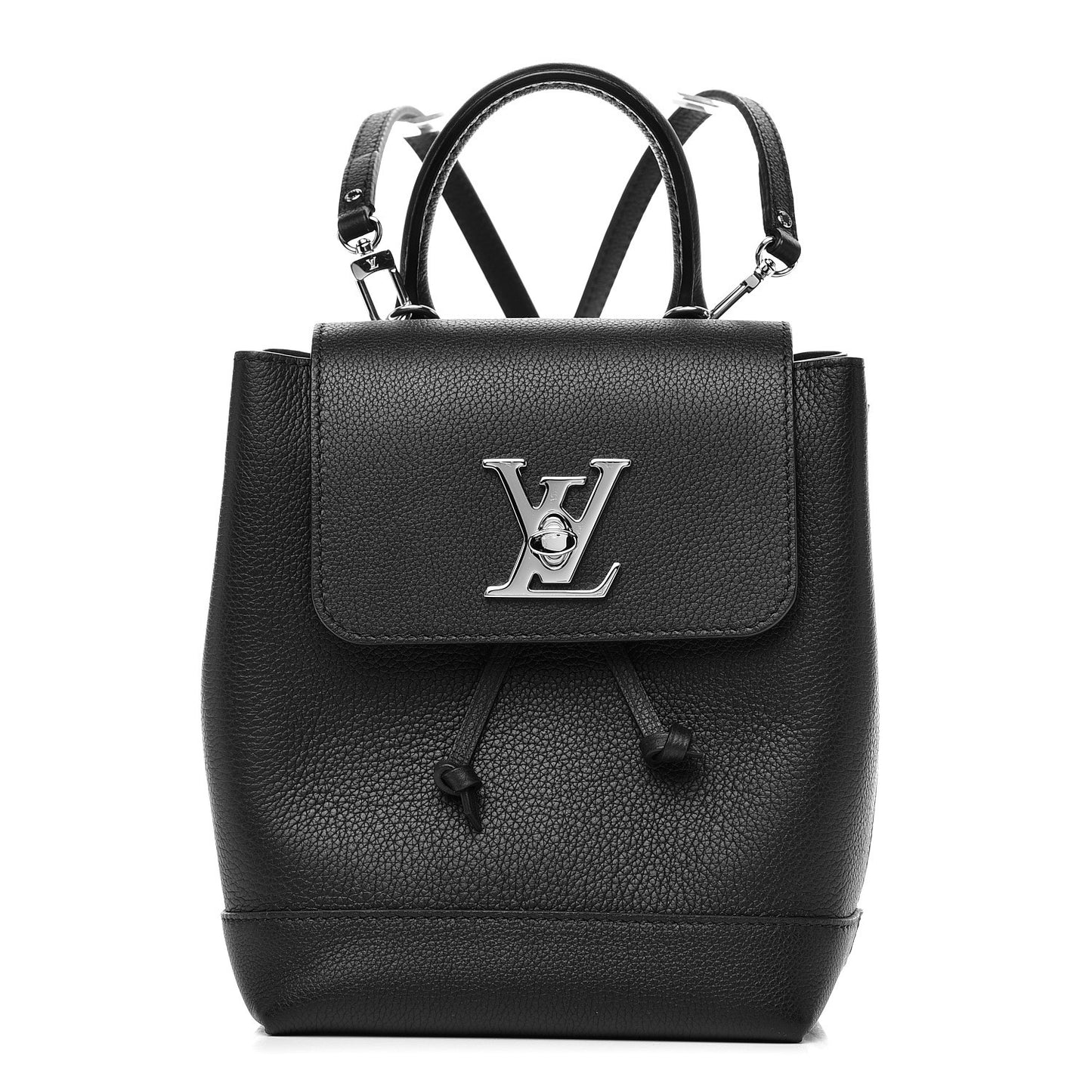 Calfskin Lockme Mini Backpack Black