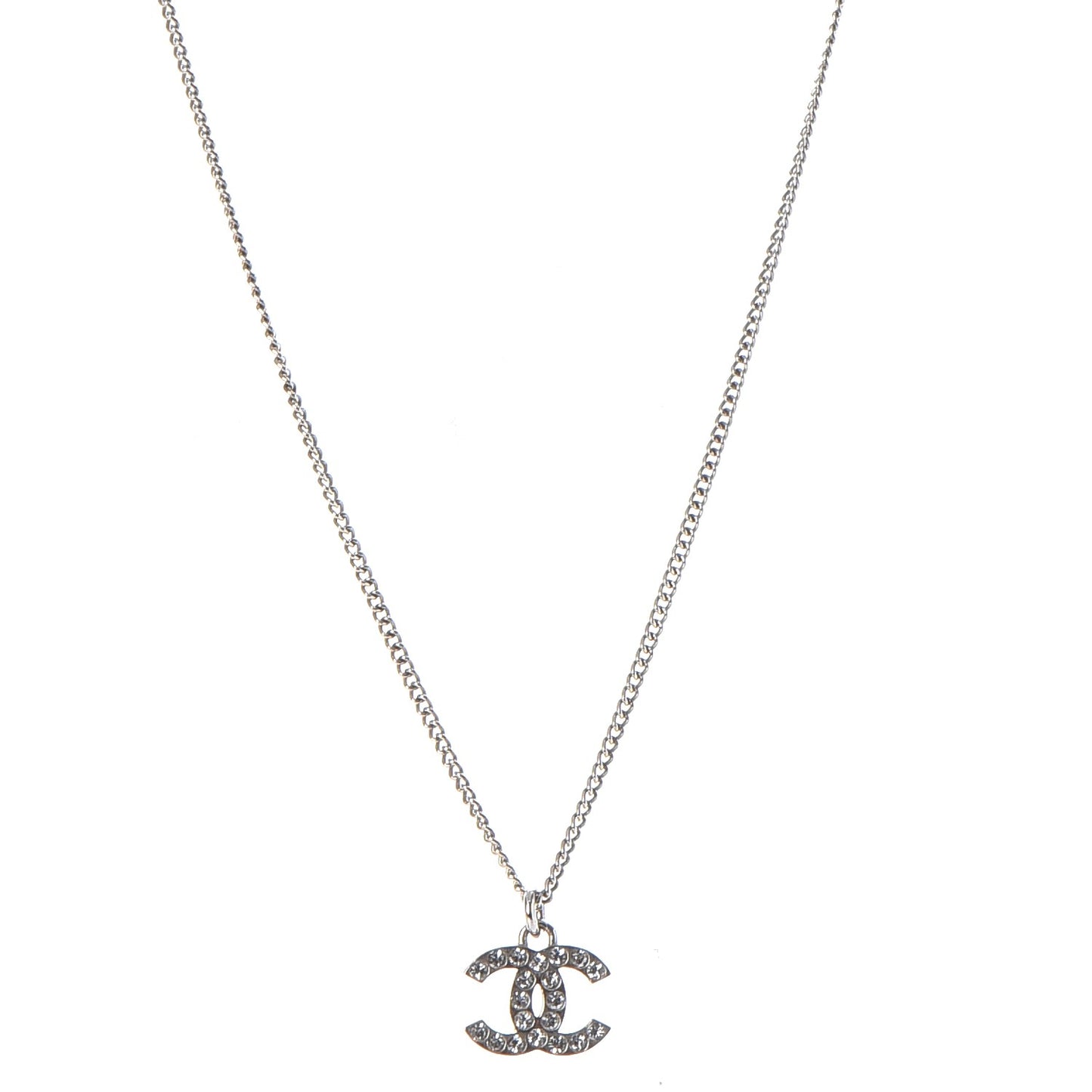 Crystal Timeless CC Necklace Silver