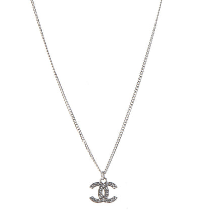 Chanel Crystal Timeless CC Necklace Silver 1 of 7