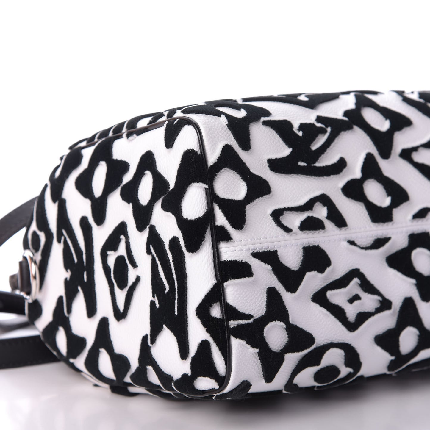 X UF Tufted Monogram Speedy Bandouliere 25 White Black