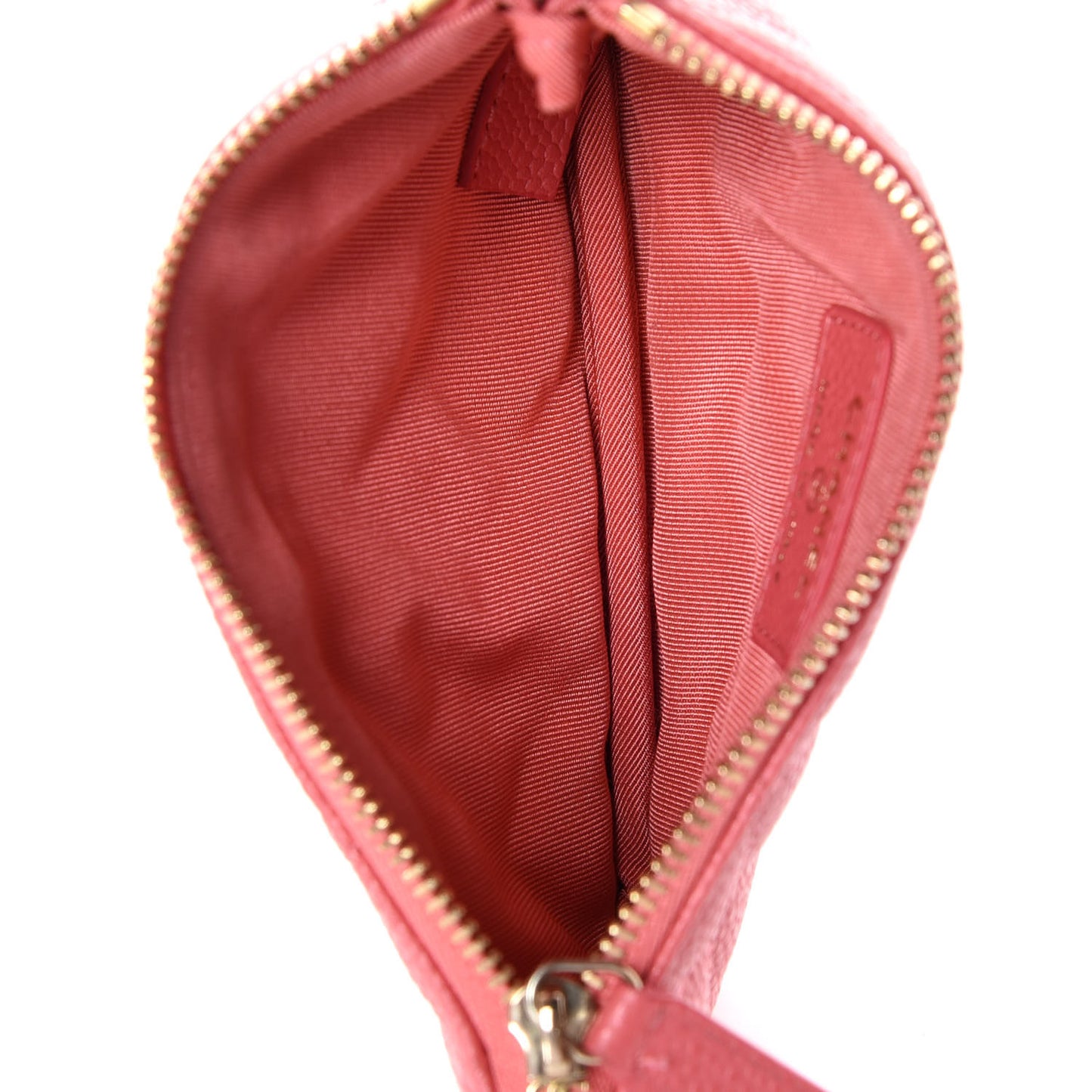 Iridescent Caviar Quilted Small Cosmetic Case Pink