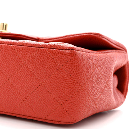 Chanel Pearly Caviar Quilted Mini Rectangular Flap Orange 10 of 11