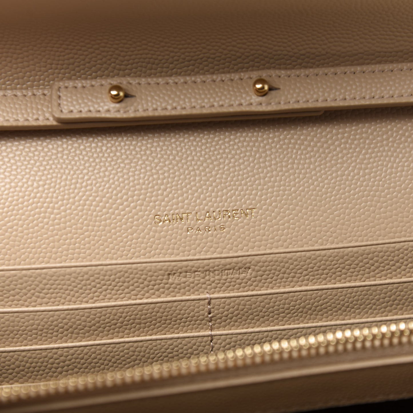 Grain De Poudre Matelasse Chevron Monogram Chain Wallet Nude Powder