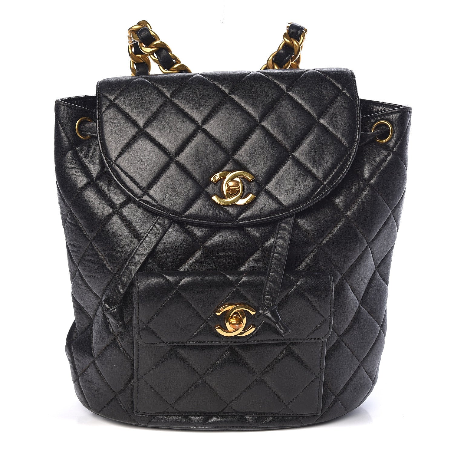 Chanel Lambskin Quilted CC Chain Backpack Black 1 of 10