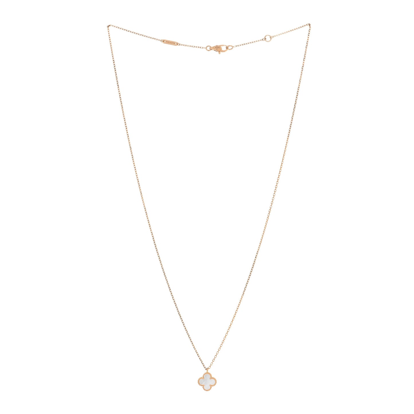 18K Yellow Gold Mother of Pearl Sweet Alhambra Pendant Necklace