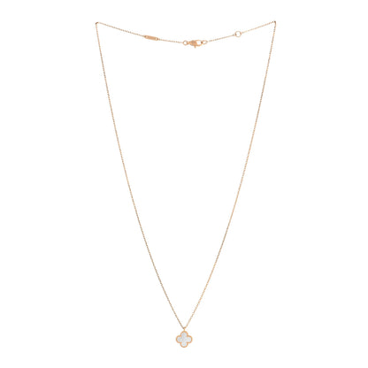 Van Cleef & Arpels 18K Yellow Gold Mother of Pearl Sweet Alhambra Pendant Necklace 2 of 6