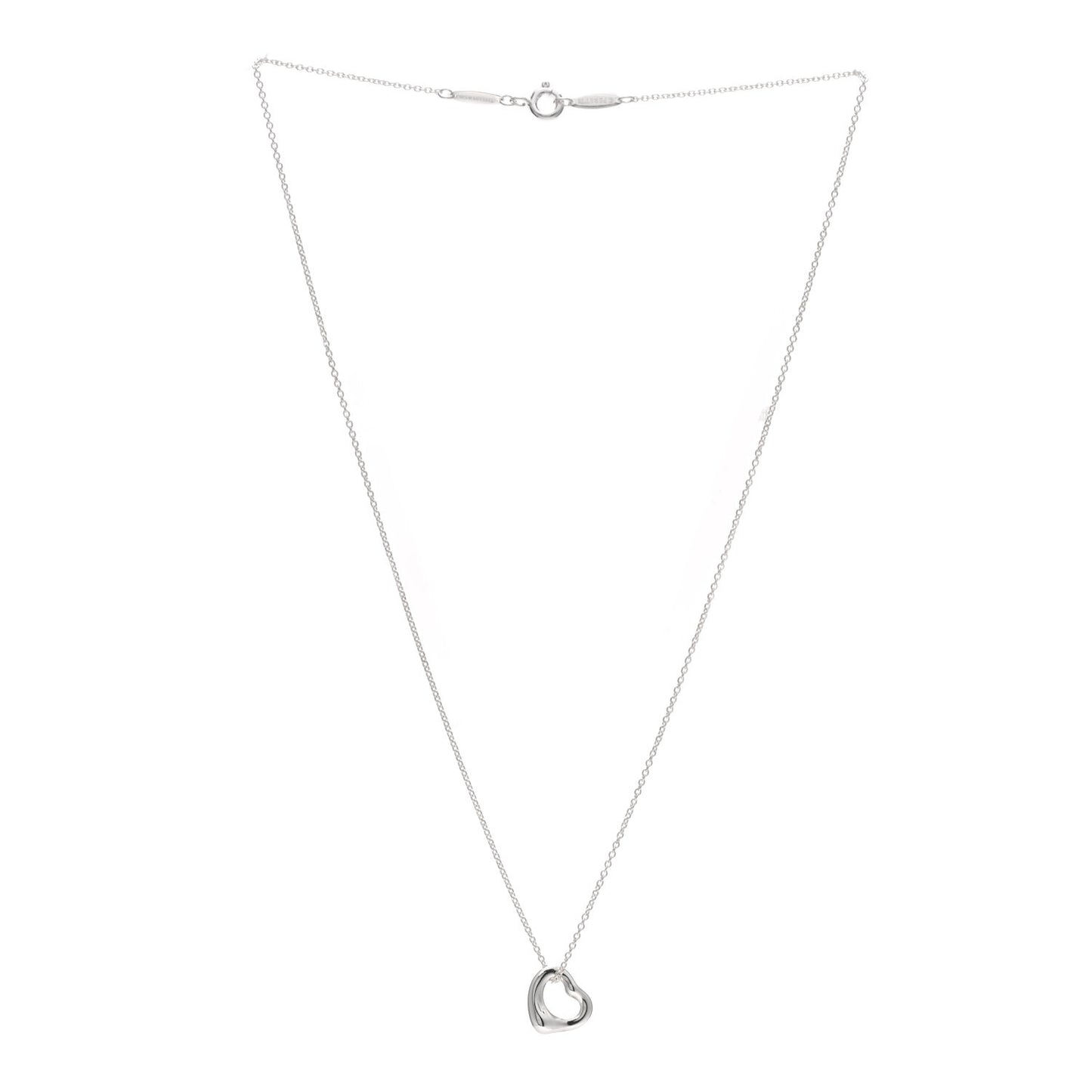 Sterling Silver Elsa Peretti 11mm Open Heart Pendant Necklace