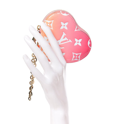 Louis Vuitton Vernis Gradient Love Lock Heart Coin Purse Pink White 2 of 7