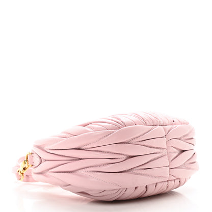 Miu Miu Nappa Matelasse Mini Wander Hobo Alabaster Pink 4 of 10