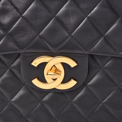 Chanel Lambskin Quilted XL Jumbo Single Flap Black 12 of 12