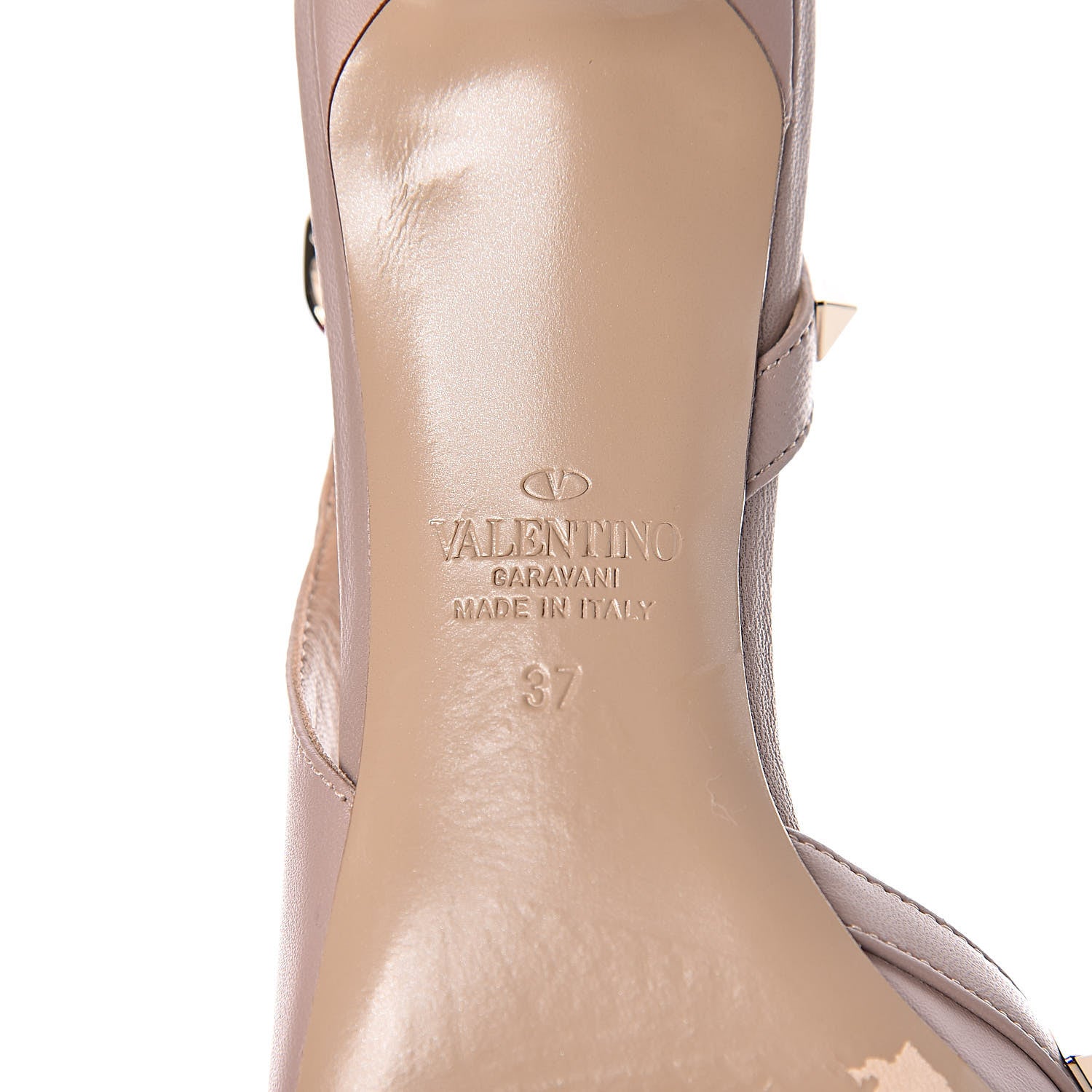 Valentino Garavani Nappa Rockstud Half D'Orsay Slingback 50mm Pumps 37 Poudre 8 of 13