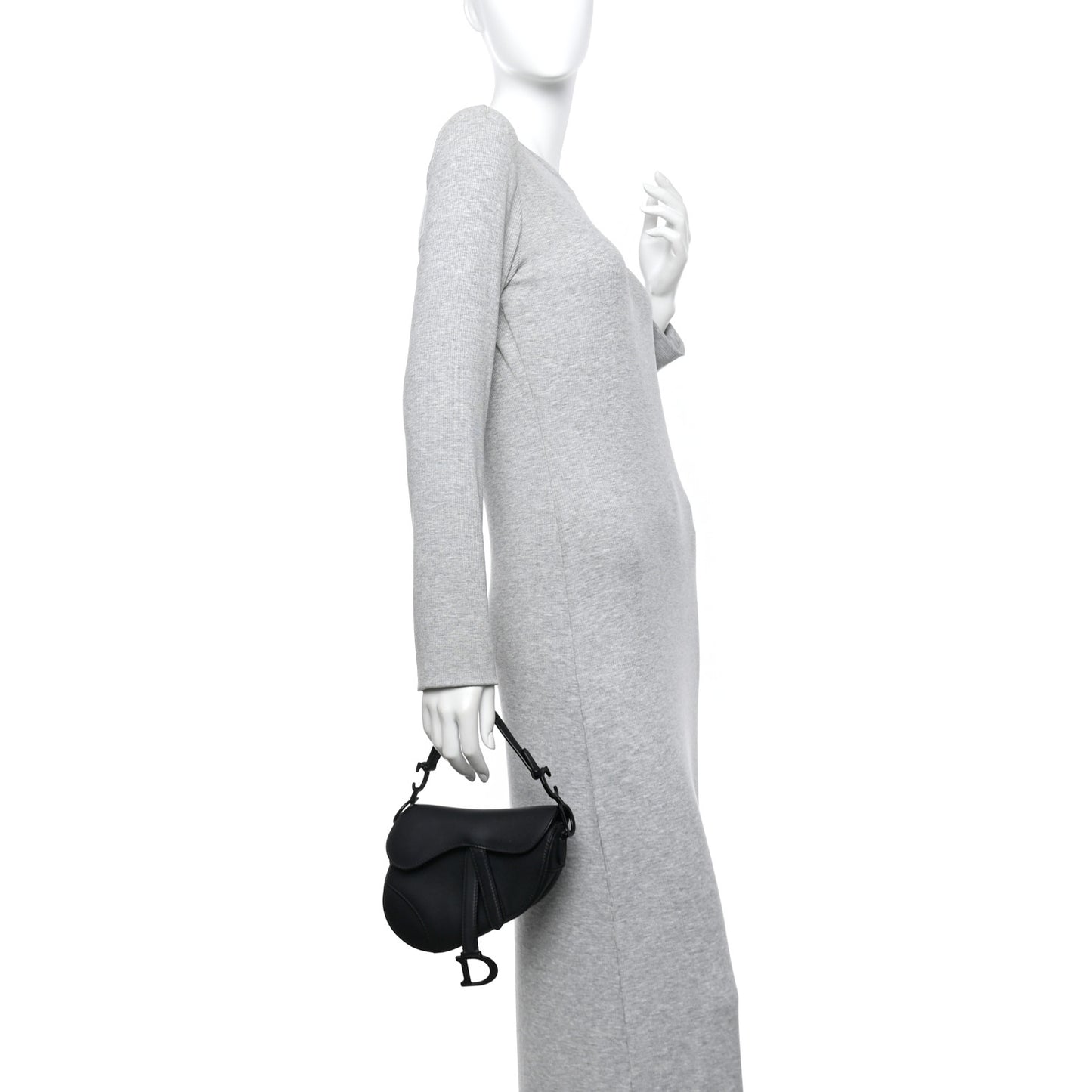 Ultra Matte Calfskin Mini Saddle Bag Black