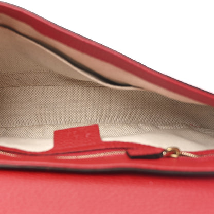 Gucci Pebbled Calfskin Medium Soho Flap Crossbody Vibrant Red 5 of 10