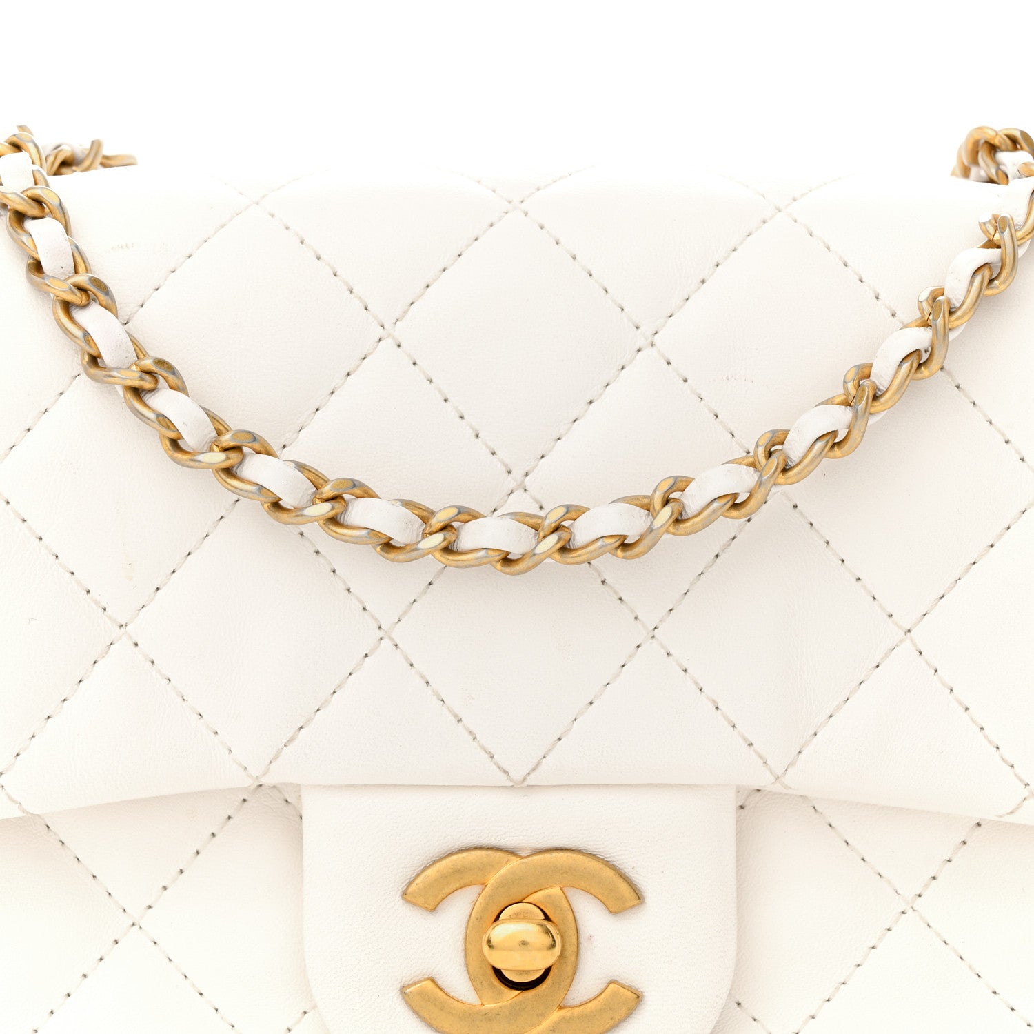 Chanel Lambskin Quilted Mini Pearl Crush Flap White 8 of 13