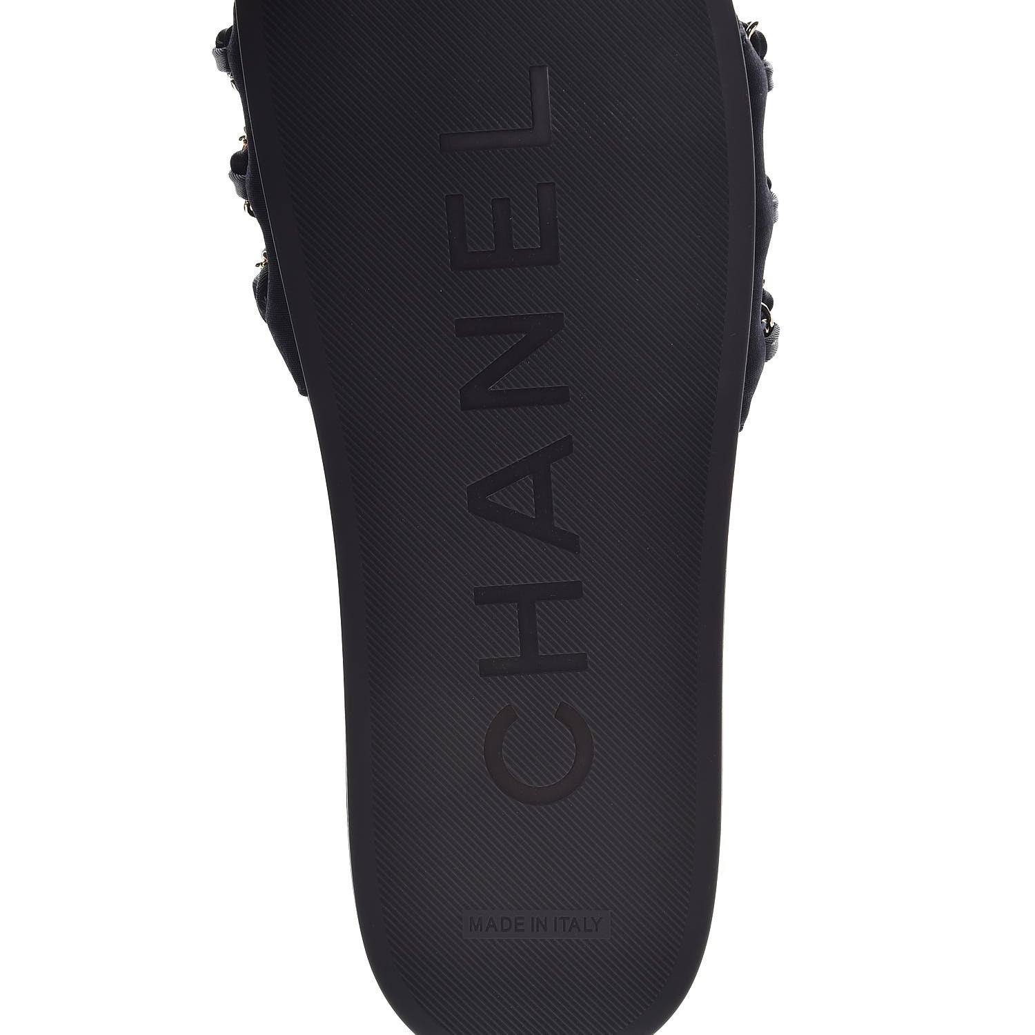 Chanel Satin Chain Flat Sandals 40 Marine 6 of 9
