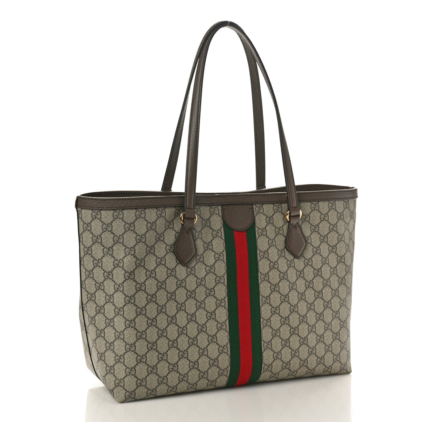 GG Supreme Monogram Medium Ophidia Shopping Tote Brown